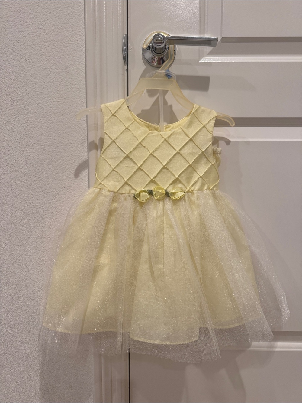 2T, Pale Yellow Tulle Party Dress